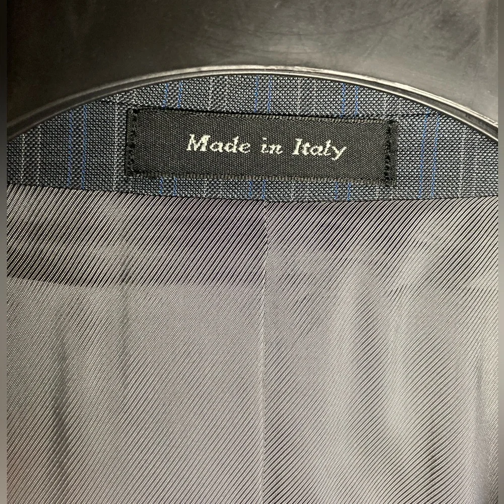 Tiglio luxe silk and wool Charcoal Pinstripe Blazer